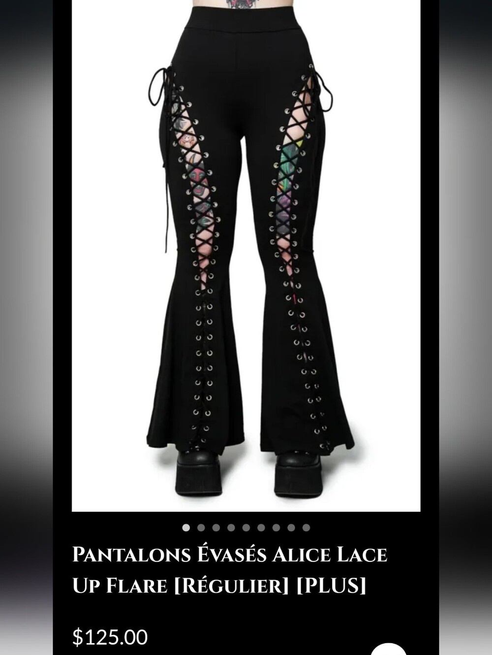 Forest Ink Black Lace-Up Flare Pants